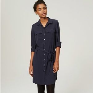 Loft navy shirtdress with tie belt